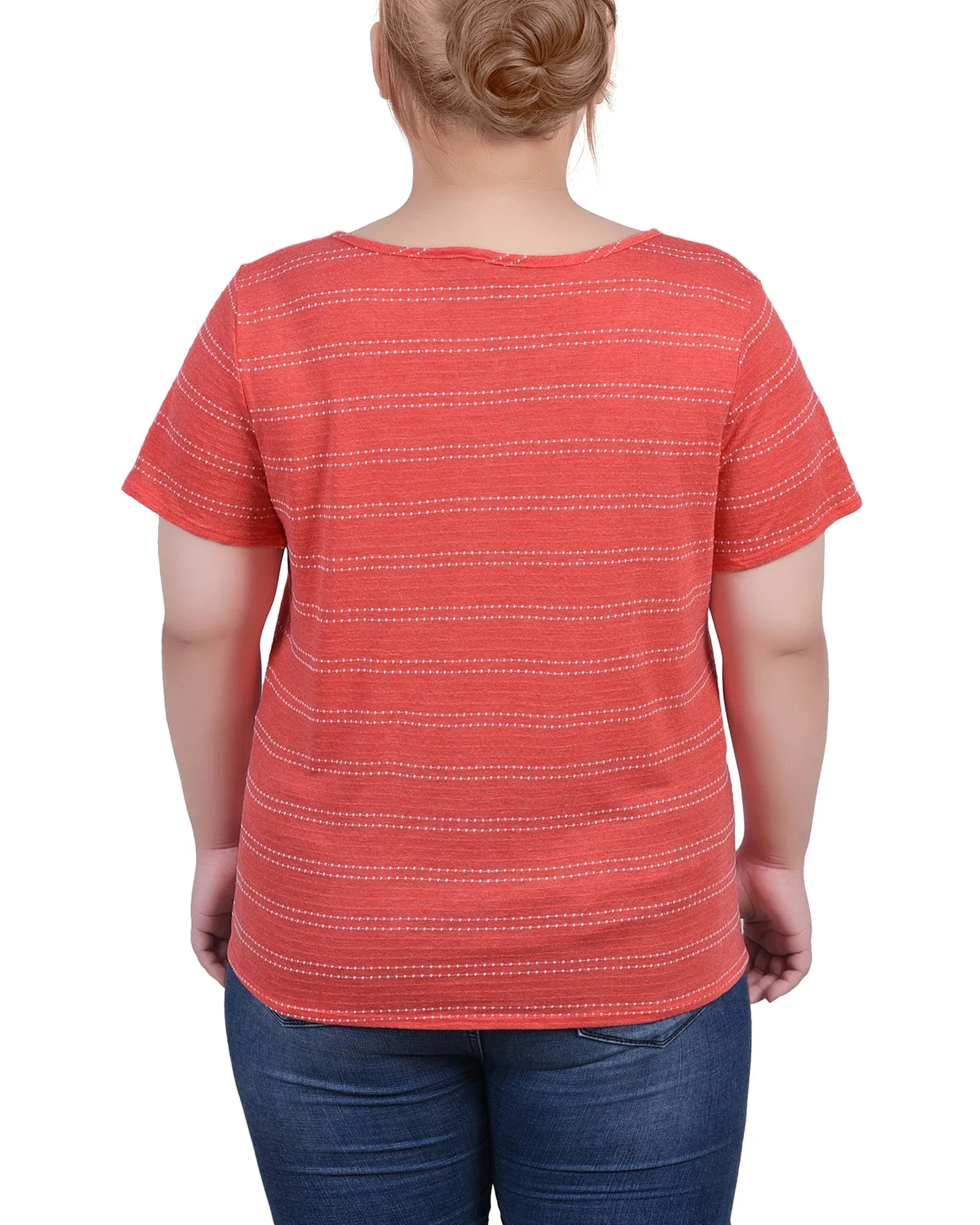 Plus Size Short Sleeve Tie Front Top