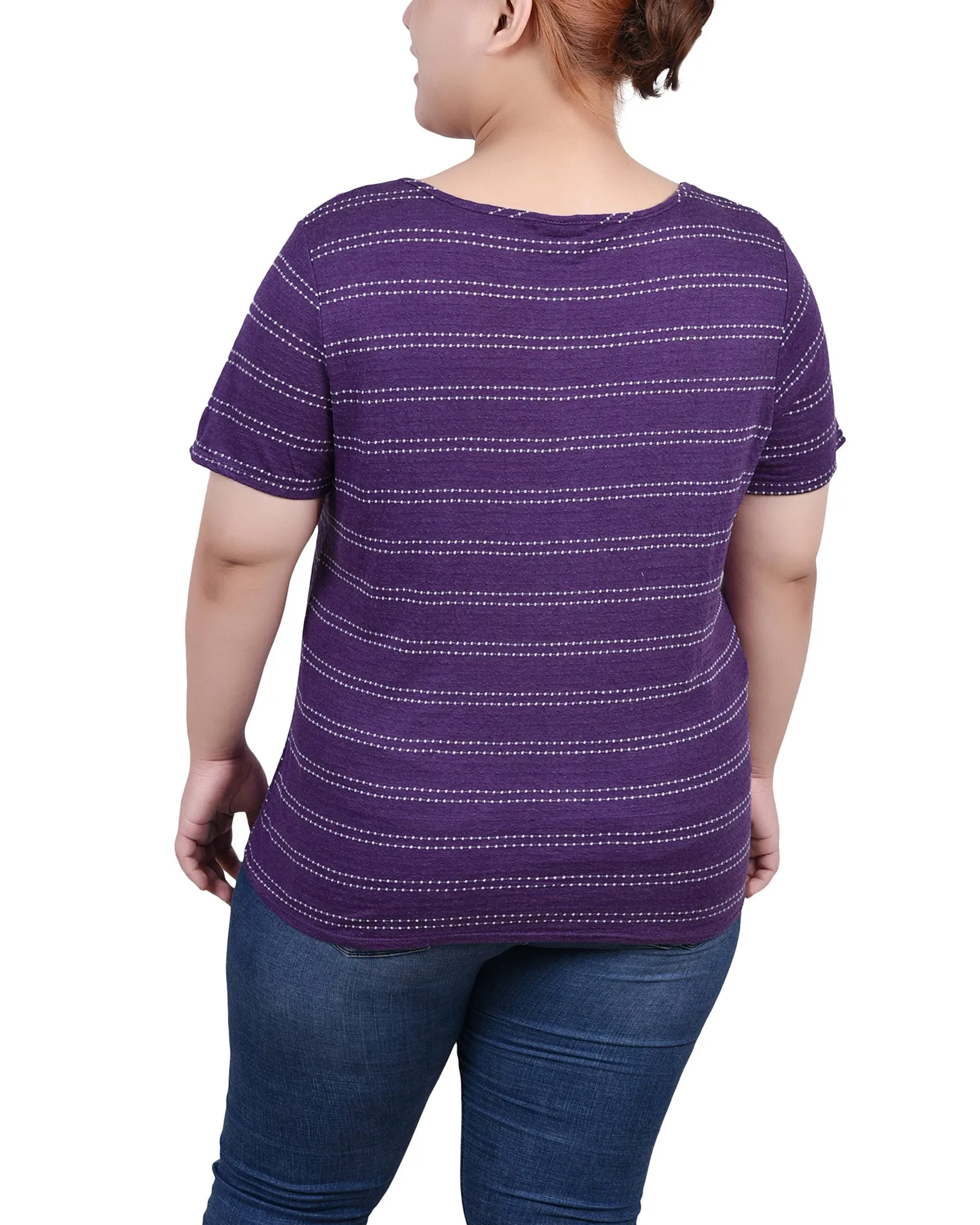 Plus Size Short Sleeve Tie Front Top