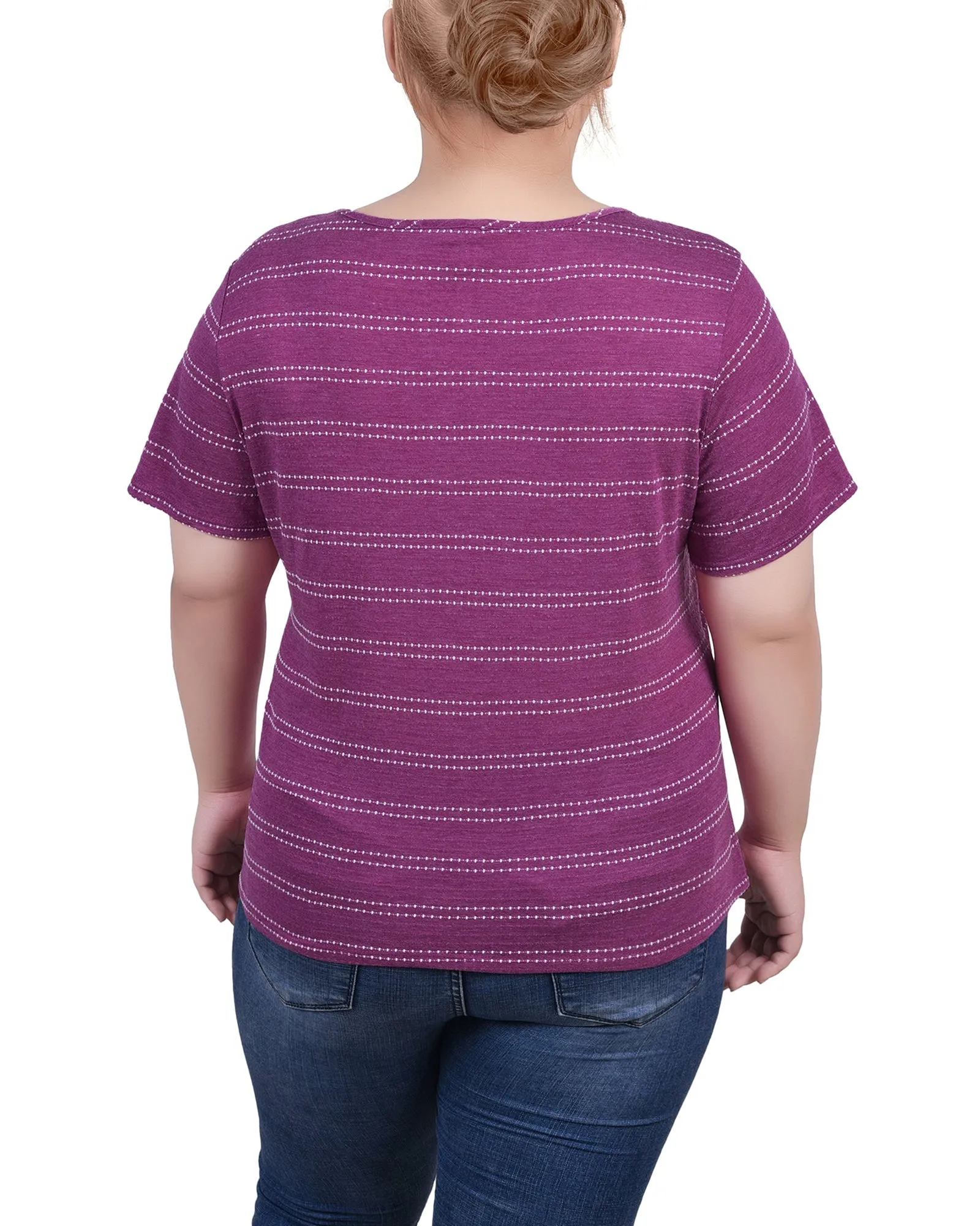 Plus Size Short Sleeve Tie Front Top