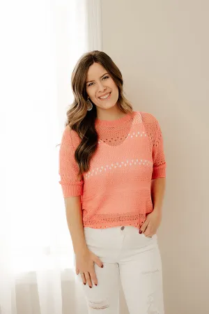 Pointelle Short Sleeve Top