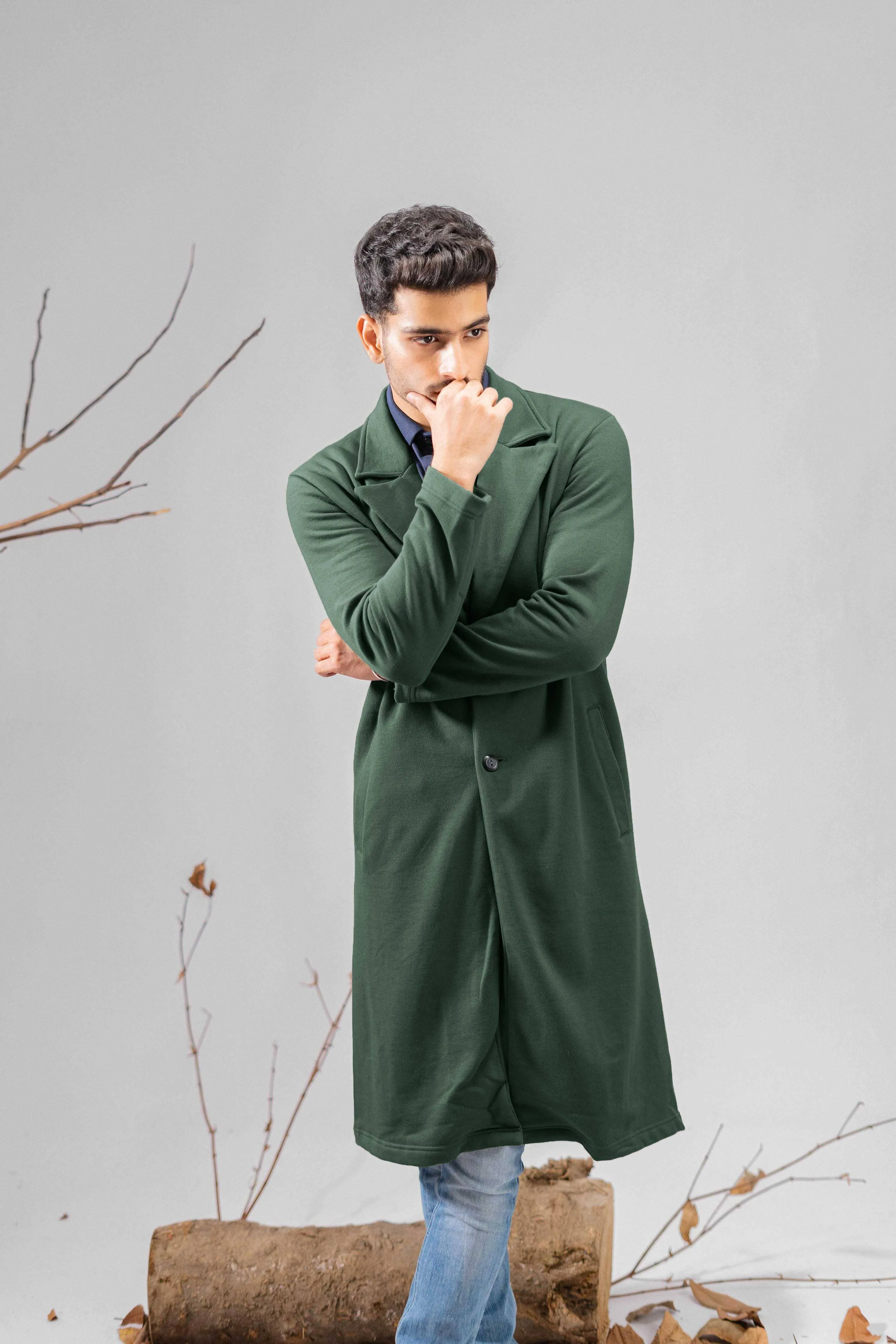 Polo Republica Men's Winter Fleece Long Coat
