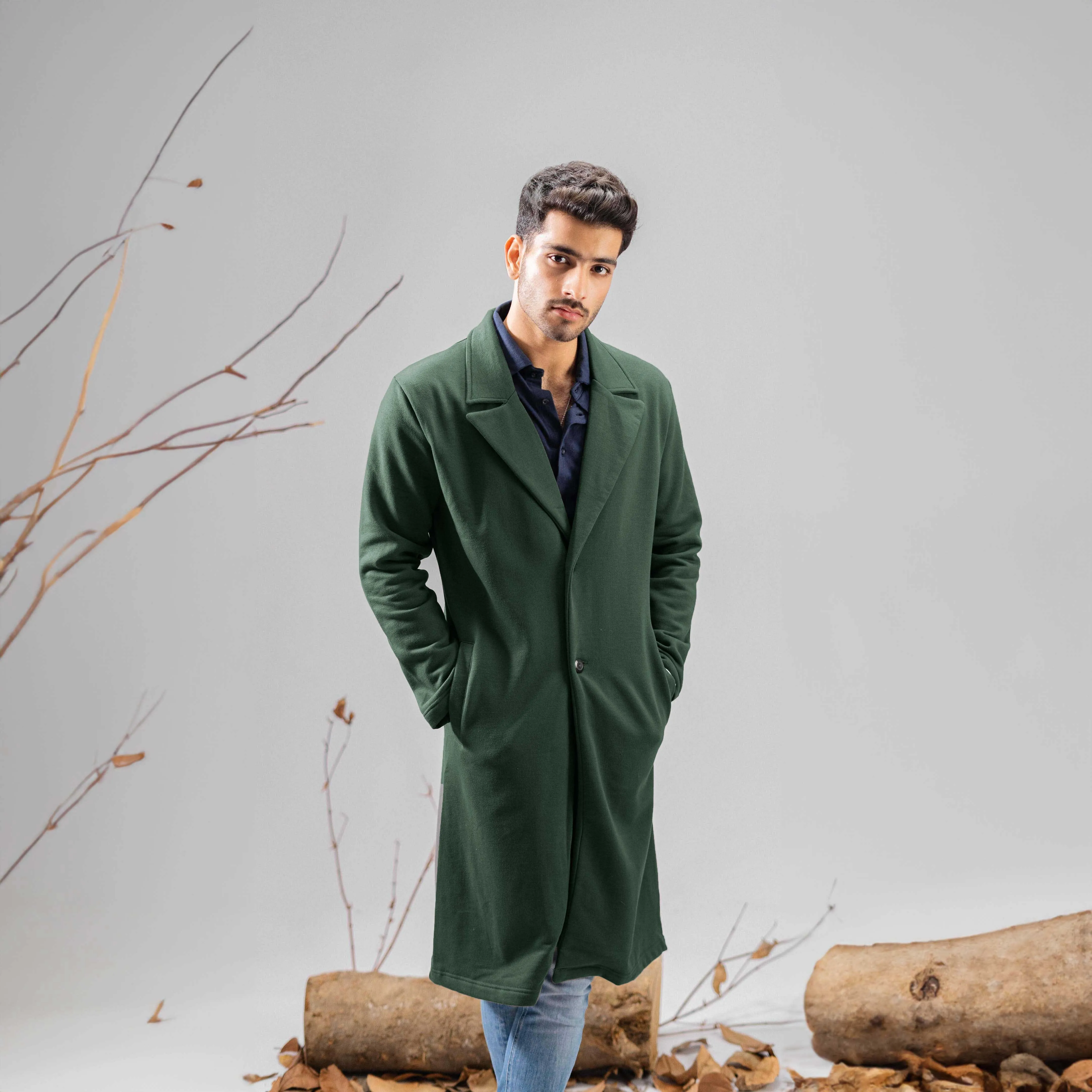 Polo Republica Men's Winter Fleece Long Coat