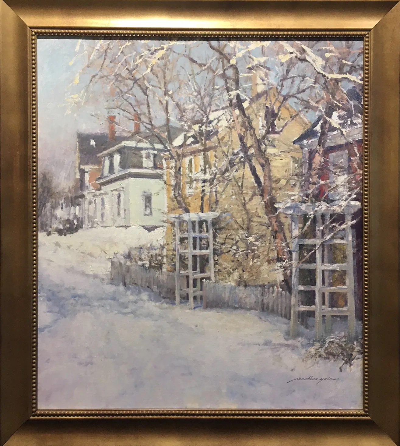 "Winter Walk" by Jonathan Hotz - New England Impressionist Landscape Painting