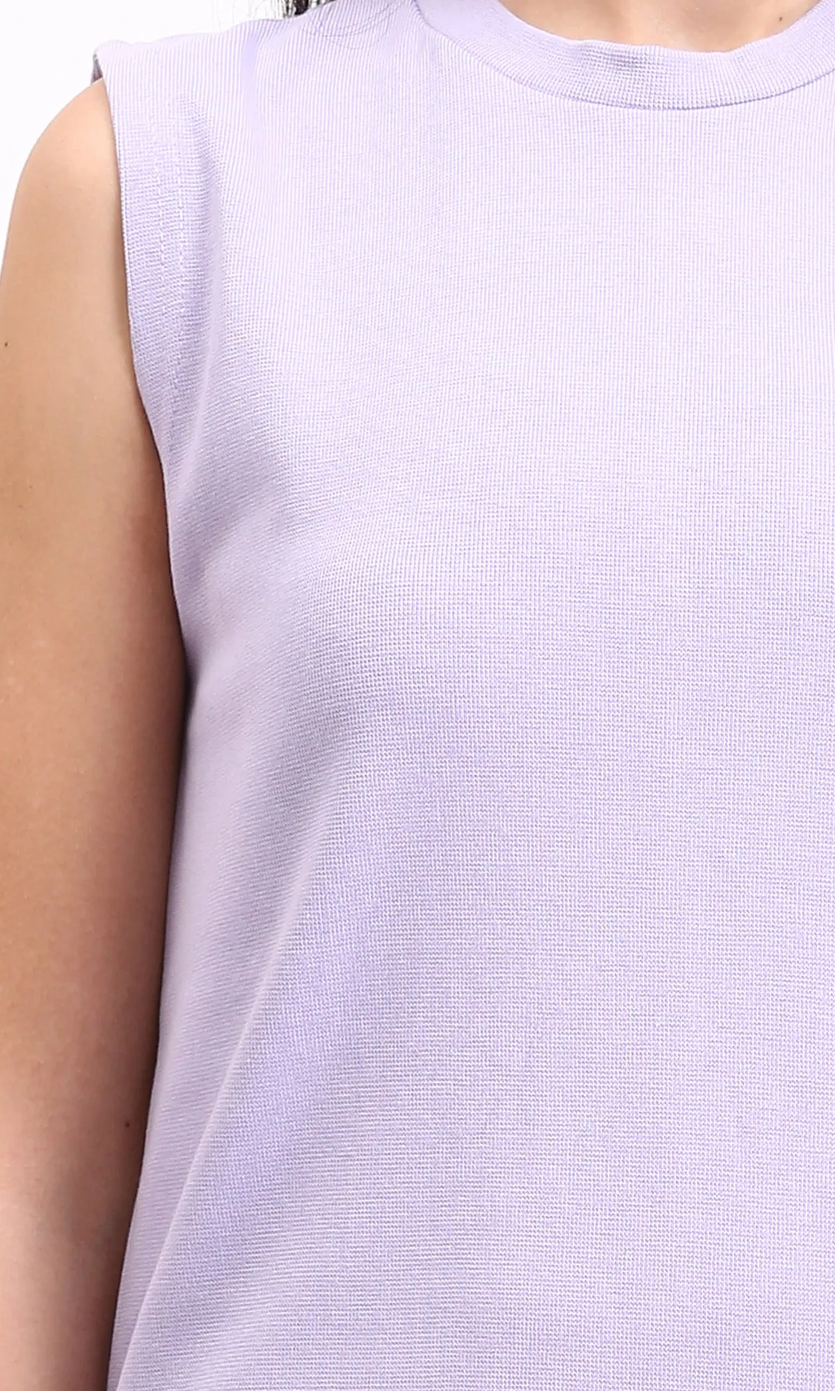 R210665 - Slip On Solid Casual Midi Dress - Light Purple