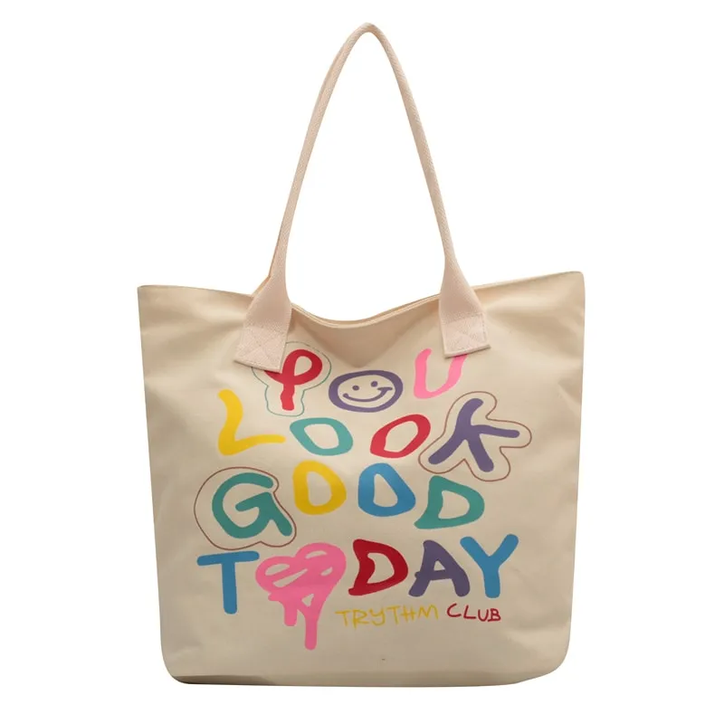 Rainbow Colored Alphabet Smiley Shoulder Bag