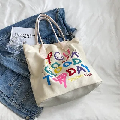 Rainbow Colored Alphabet Smiley Shoulder Bag