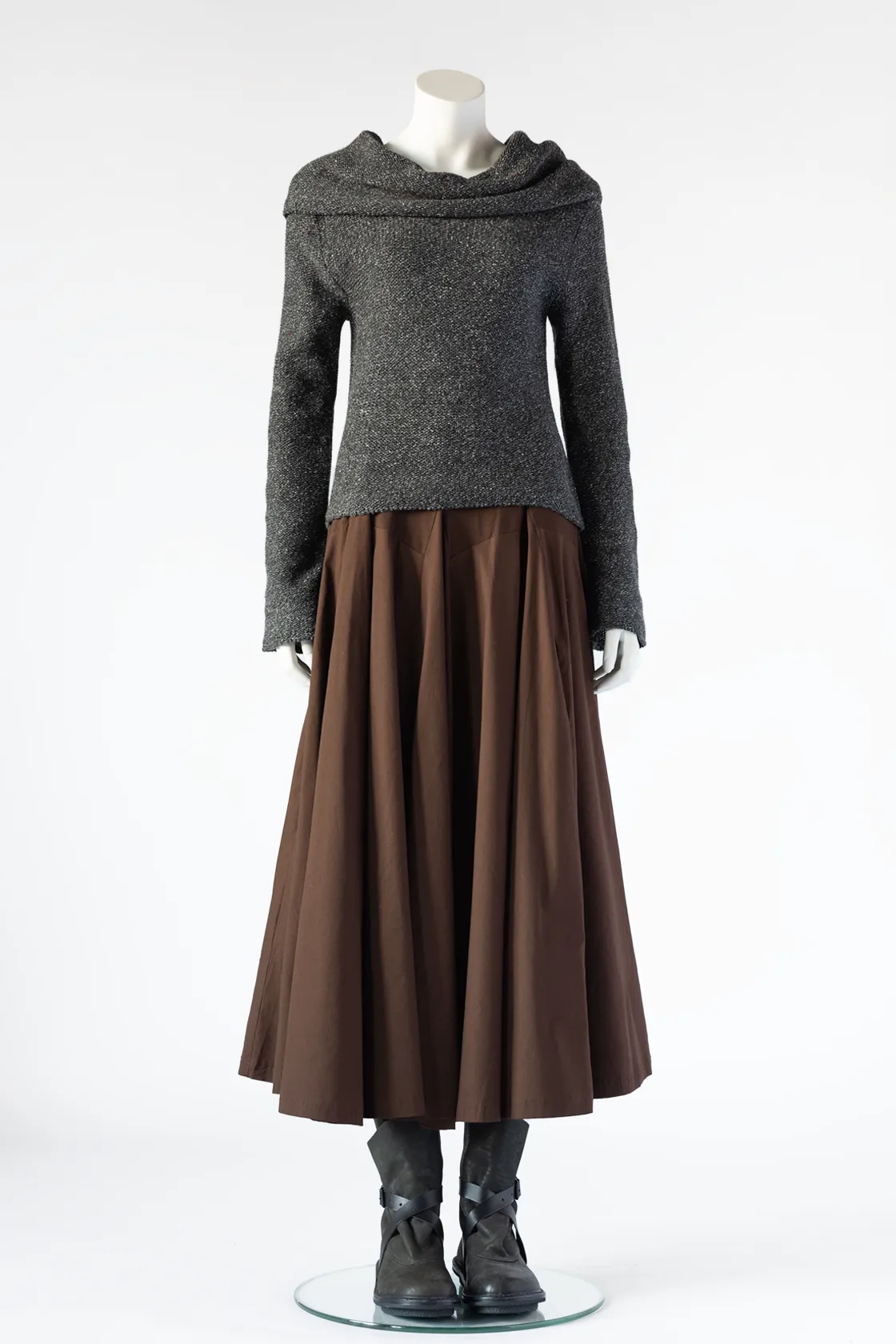 Short Cowl Top in Charcoal Aspen
