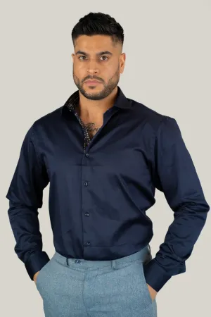 Simson Navy Cotton Shirt