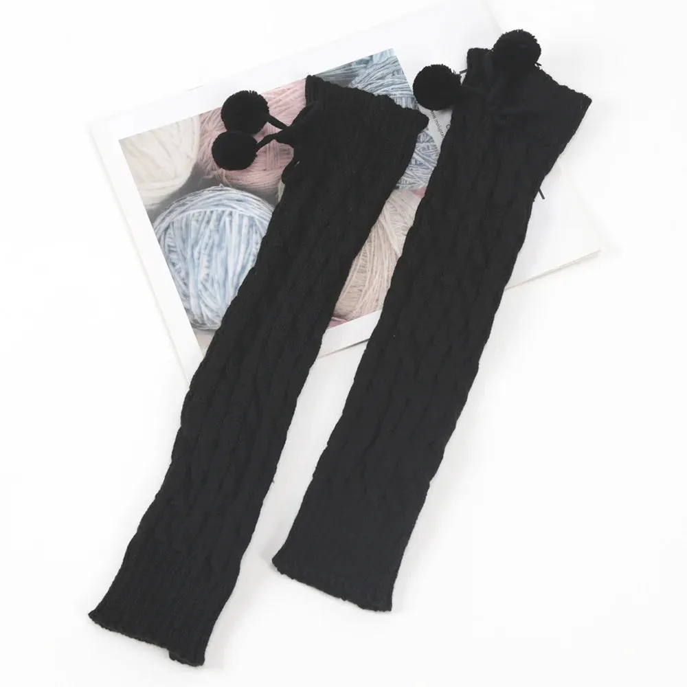 Sohiwoo Winter Women Cute Gloves Kawaii Arm Warmer Knitted Arm Sleeves Casual Soft Girls Goth Clothes Punk Gothic Fashion Gloves