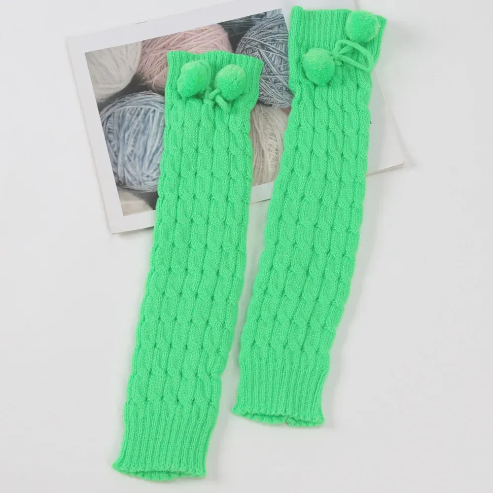 Sohiwoo Winter Women Cute Gloves Kawaii Arm Warmer Knitted Arm Sleeves Casual Soft Girls Goth Clothes Punk Gothic Fashion Gloves