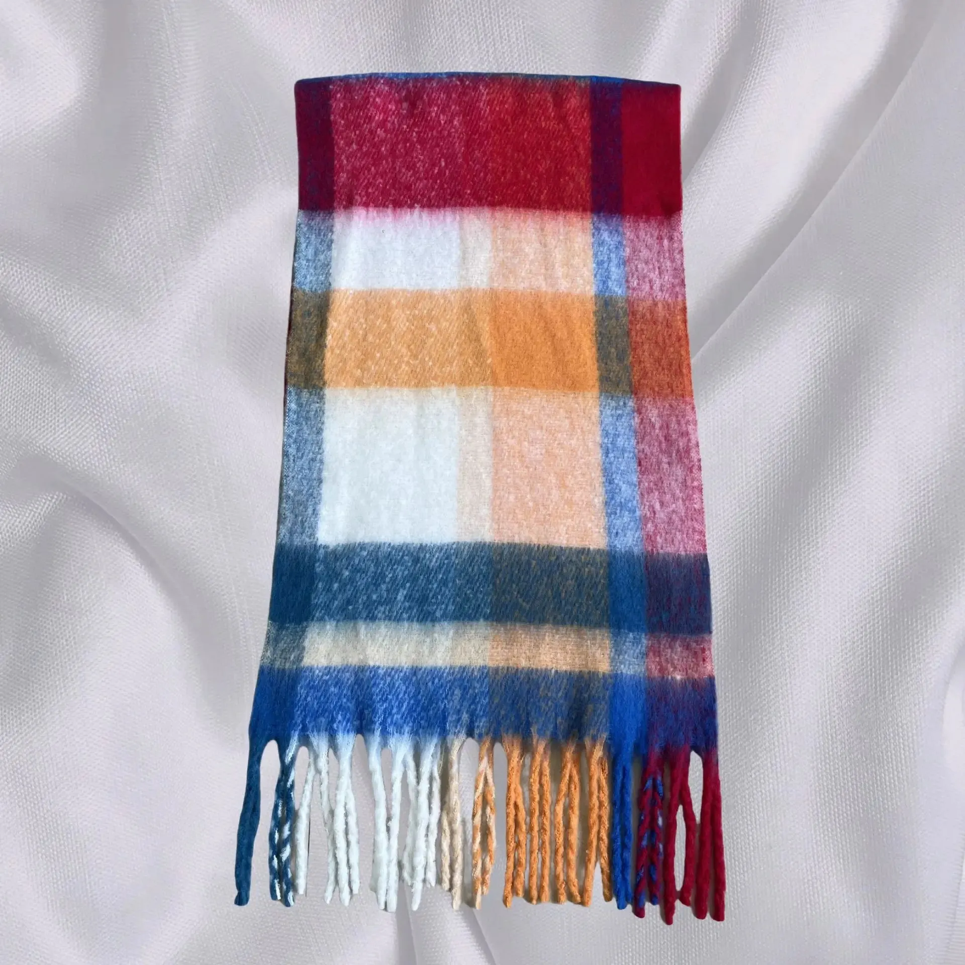 Thickened Warm Long Shawl With Tassel Elegant Minimalist Imitation Cashmere Scarf