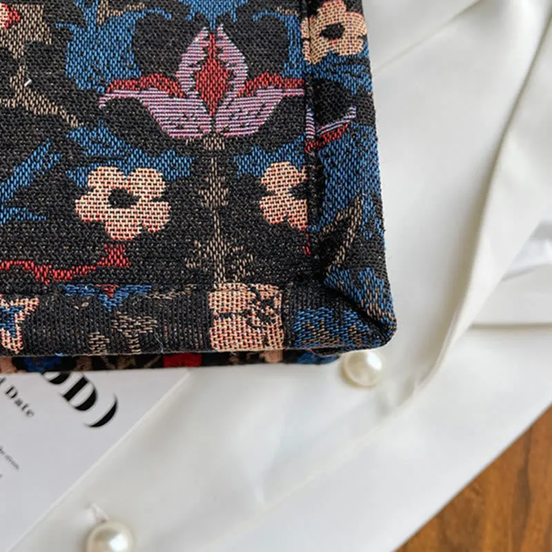 Tote Bag For Women Simple Retro Large Capacity Flower Handbag