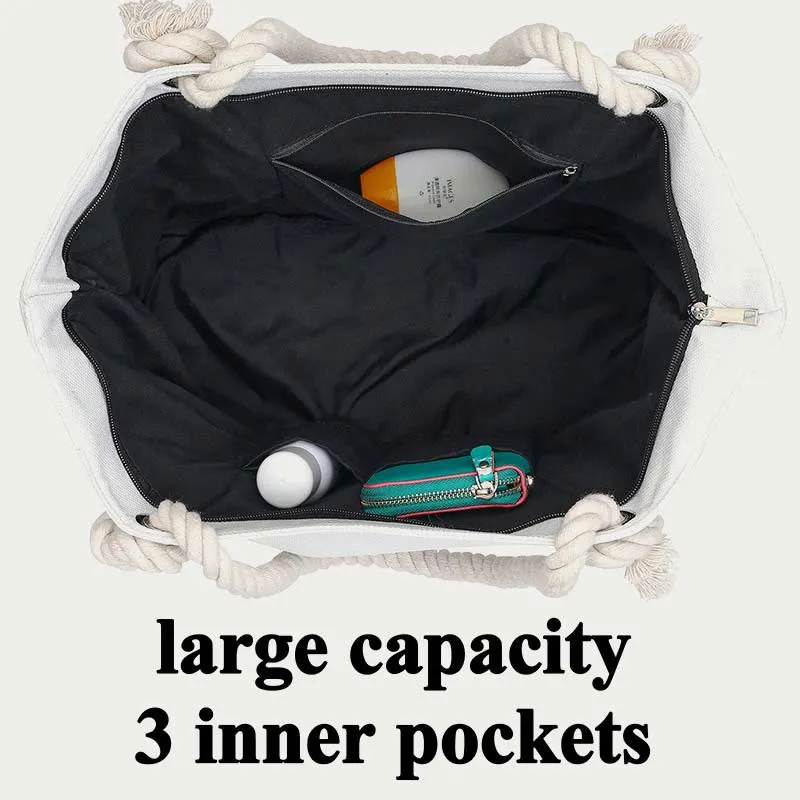 Tote For Daily Use Beach Travel Multi Function Canvas Bag
