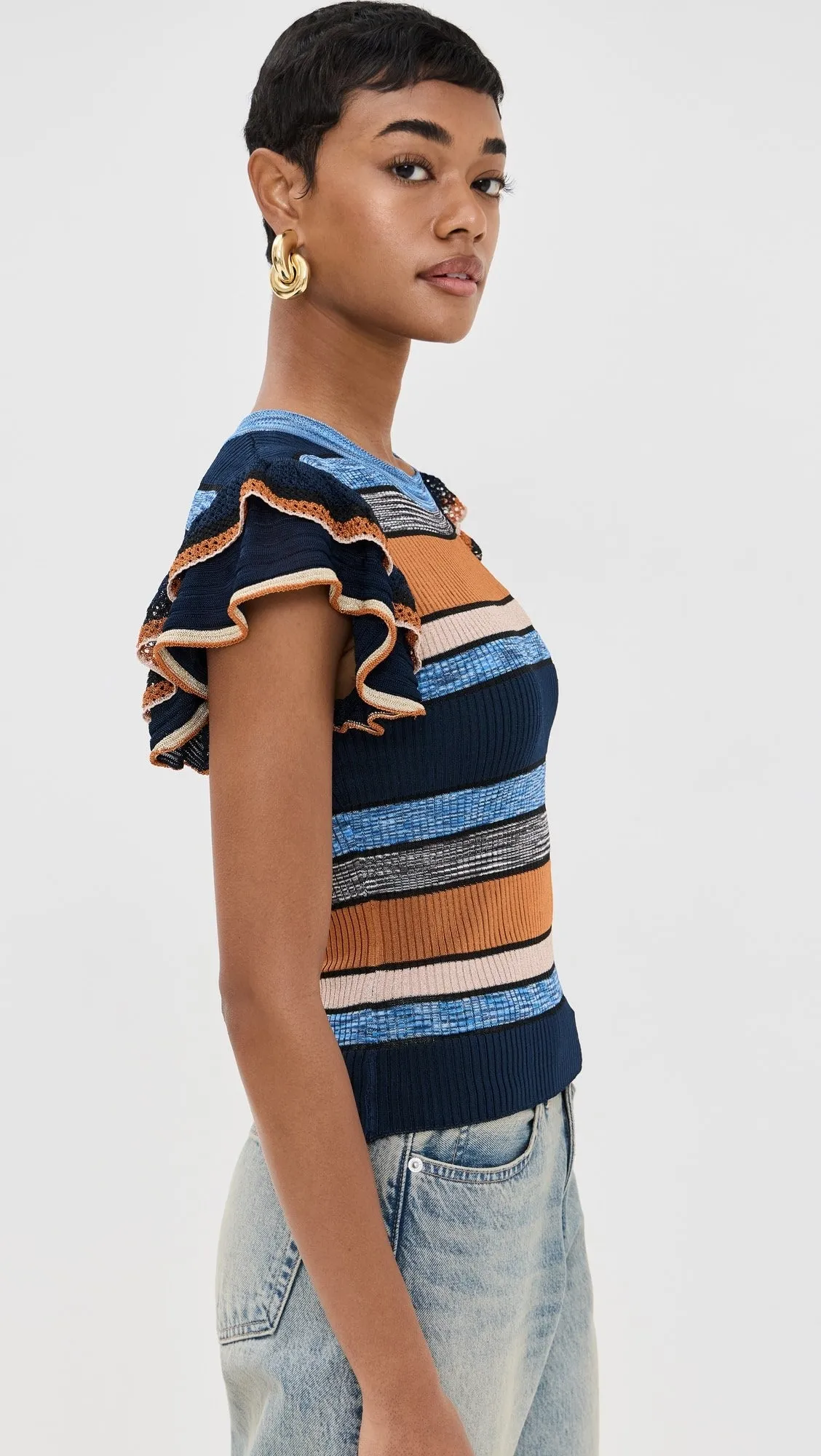 Ul0703 Cecile Top - Adriatic Stripe