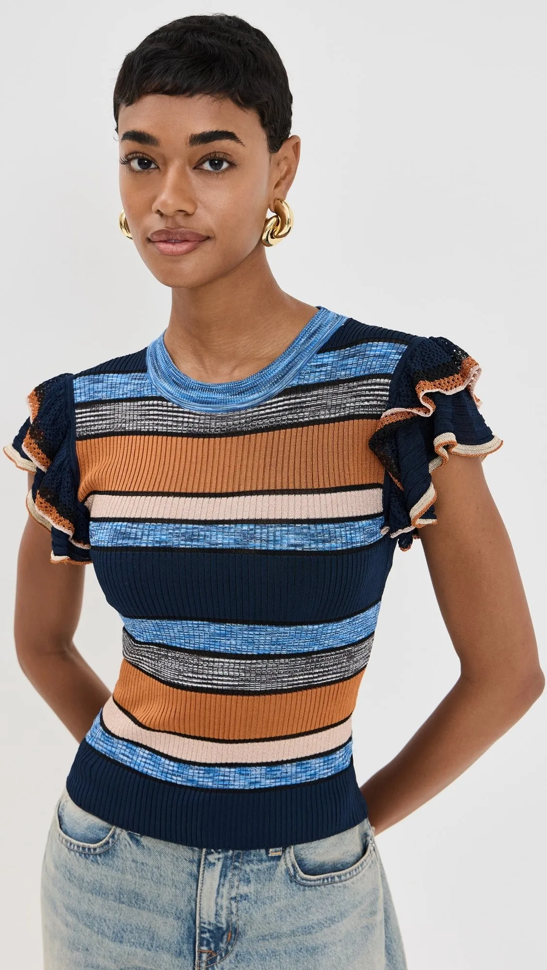 Ul0703 Cecile Top - Adriatic Stripe