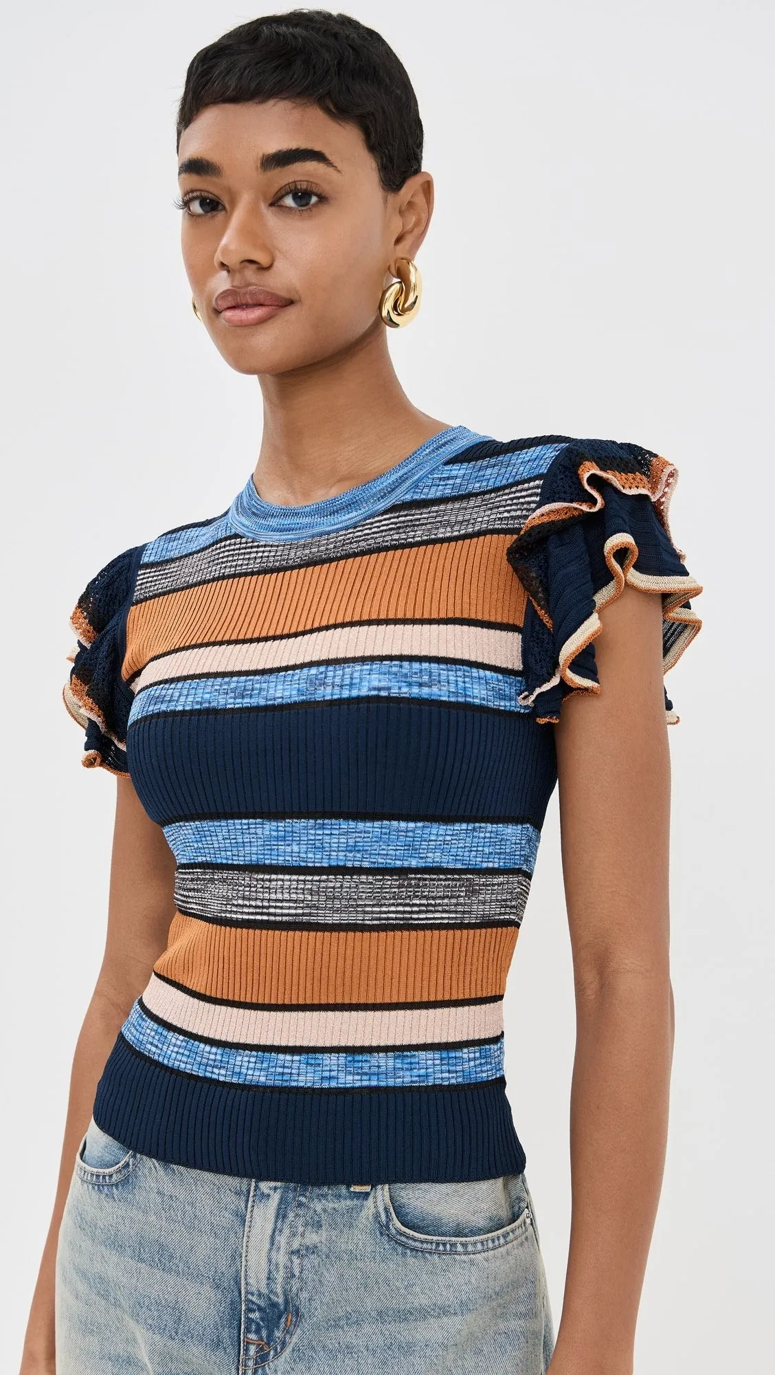 Ul0703 Cecile Top - Adriatic Stripe