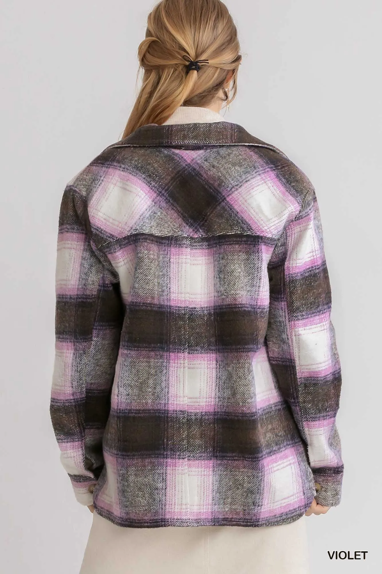 Umgee Violet Plaid Shacket