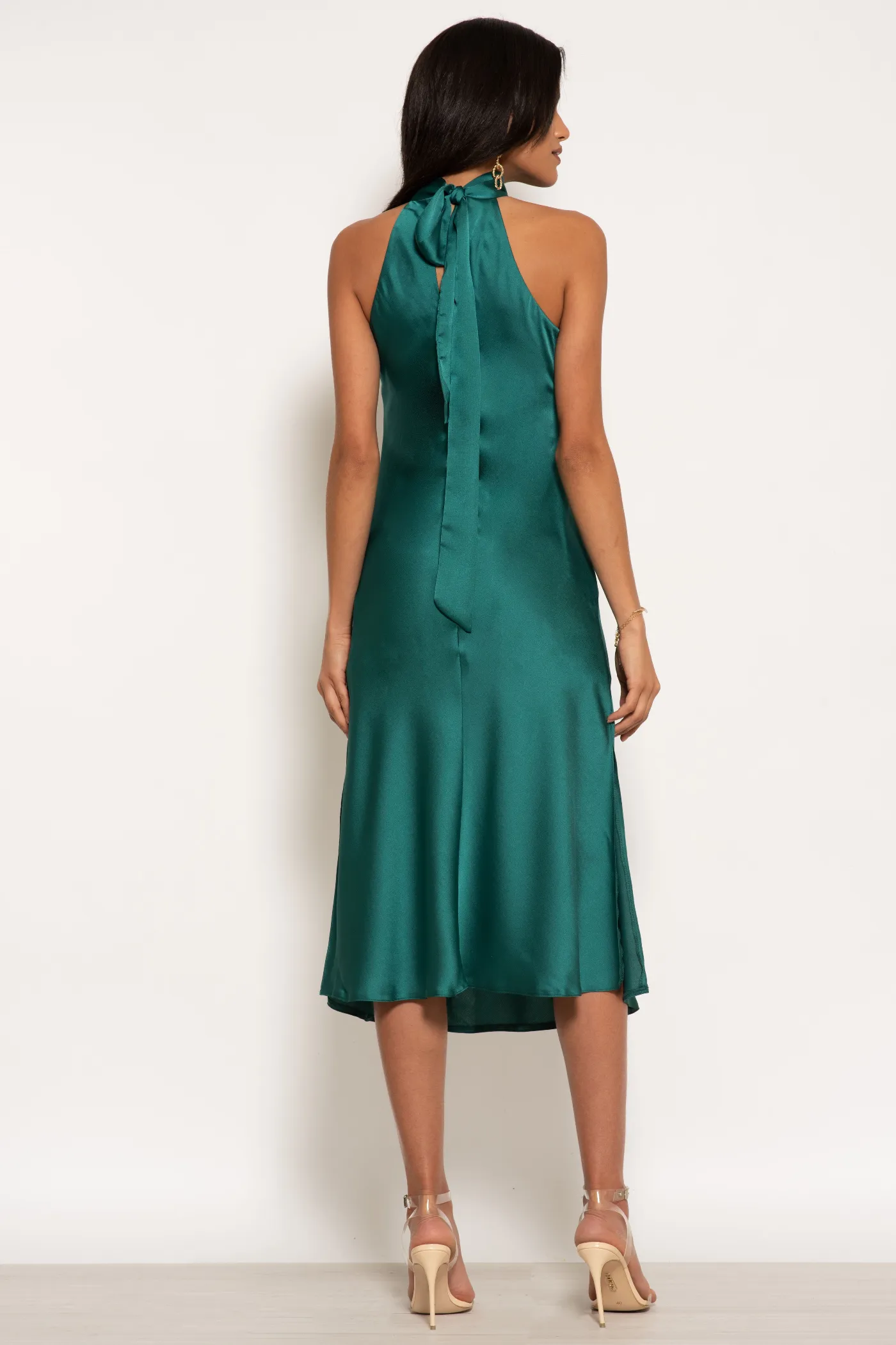 Urban Touch Halterneck Satin Midi Dress