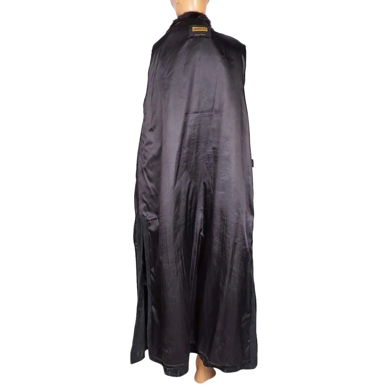 Vintage 1990s Stenciled Leather and Mink Coat by Sergio Turani