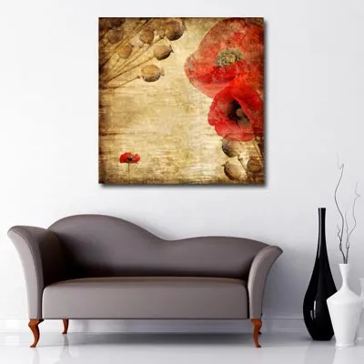 Vintage Poppy Art Canvas