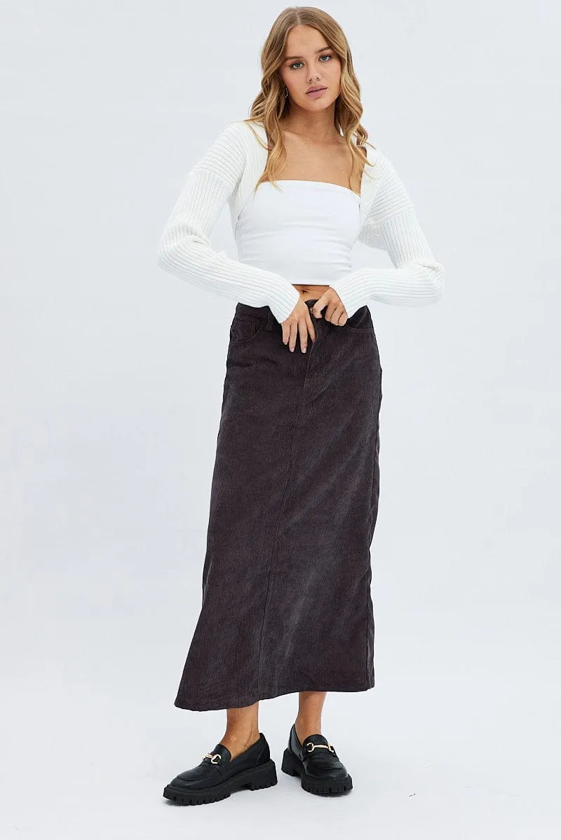 White Knit Shrug Long Sleeve