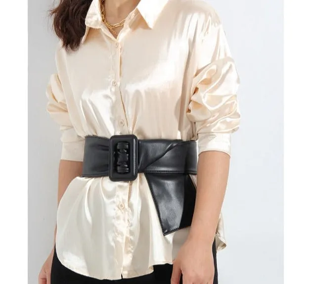 Wjczt Satin Shirt Womens Green Long Sleeve Top Female Women&#39;s Elegant Blouse 2022 Office Wear Women White Imitation Silk Shirt Woman
