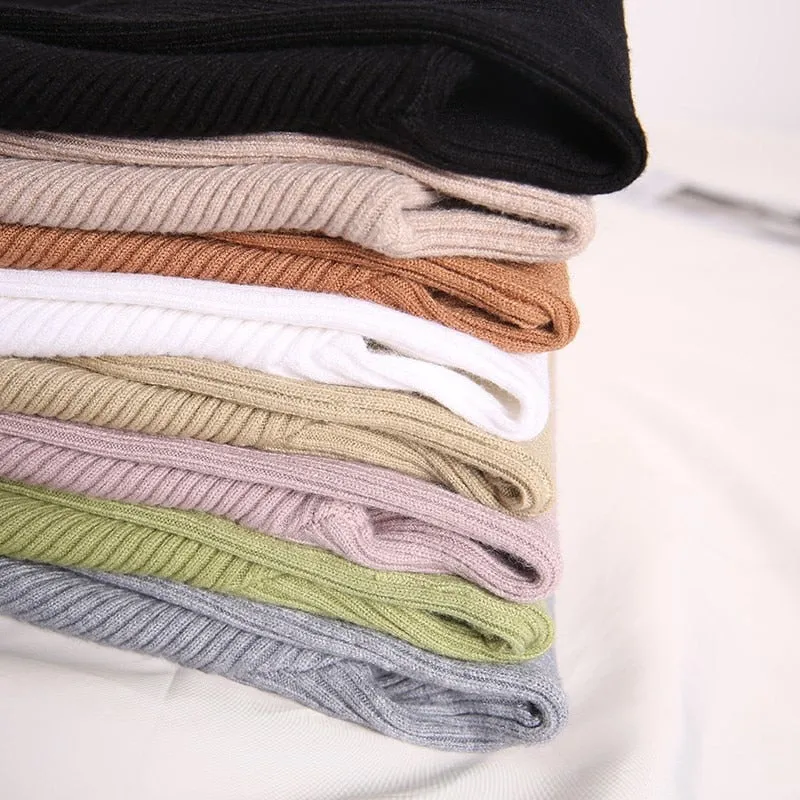 Women Sweater High Elastic Solid Fall Winter Fashion