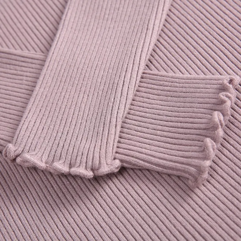 Women Sweater High Elastic Solid Fall Winter Fashion