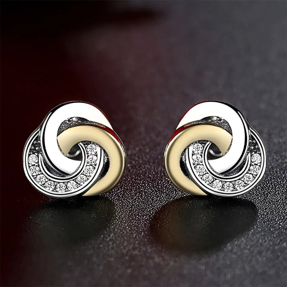 YE3132 925 Sterling Silver Forever Love Knot Earrings