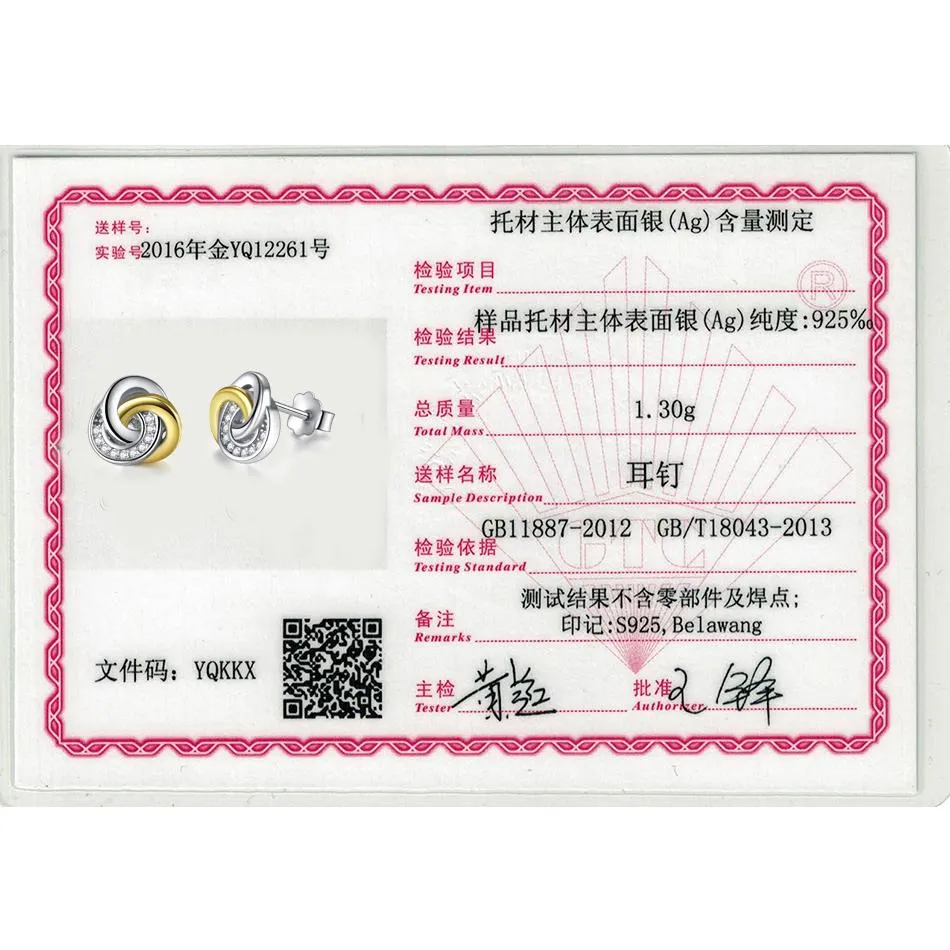 YE3132 925 Sterling Silver Forever Love Knot Earrings