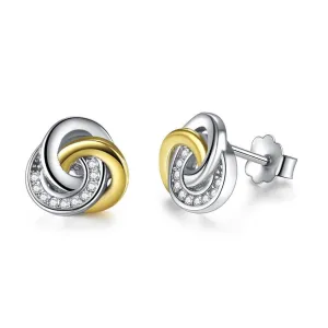 YE3132 925 Sterling Silver Forever Love Knot Earrings
