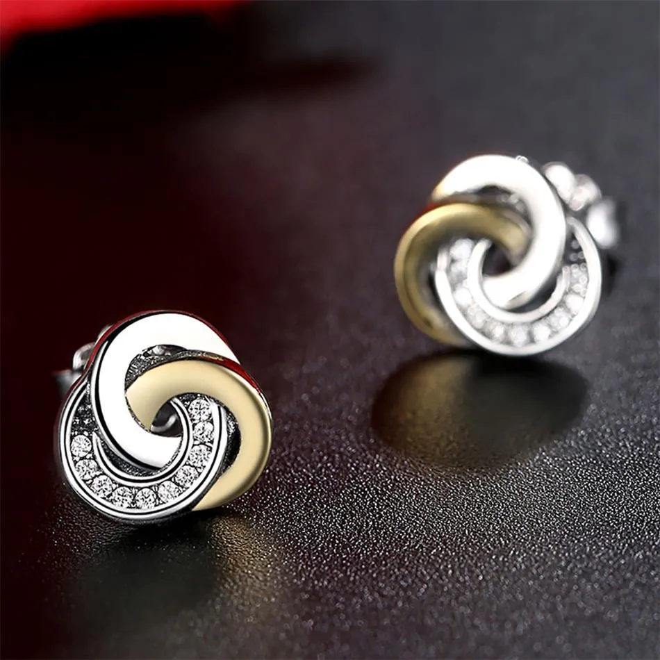 YE3132 925 Sterling Silver Forever Love Knot Earrings
