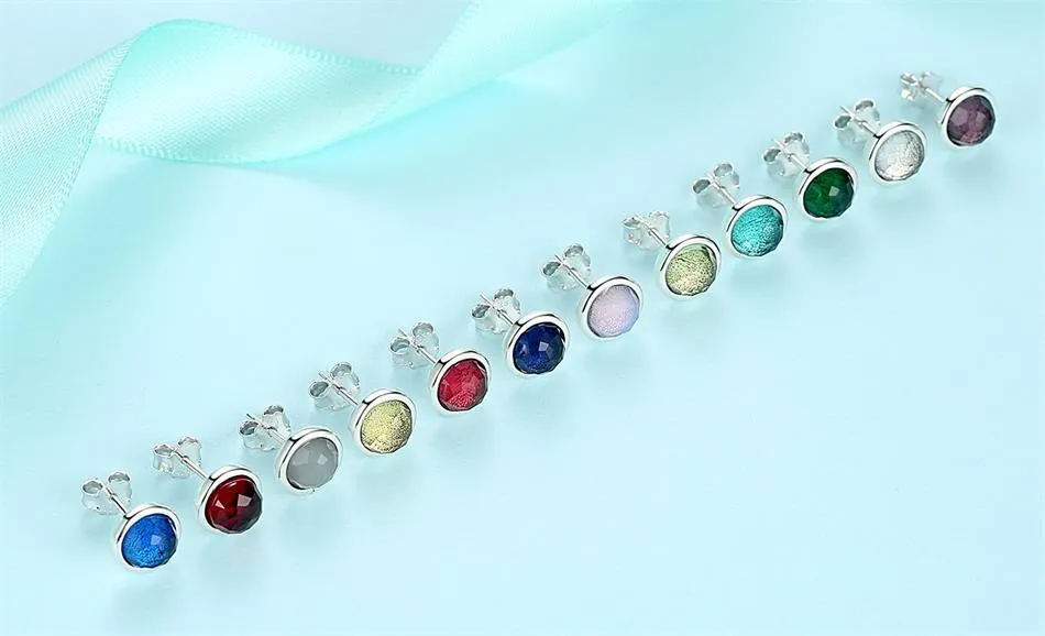 YE3137 925 Sterling Silver 12 Month 925 Silver Stud Earrings