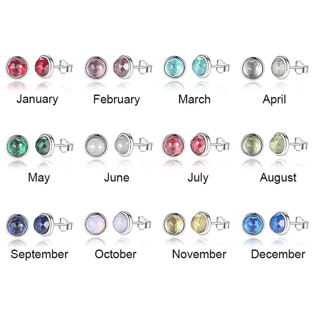 YE3137 925 Sterling Silver 12 Month 925 Silver Stud Earrings